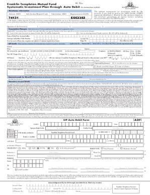 Fillable Online Franklin Sip Auto Debit Form Pdf Yumpu Fax Email