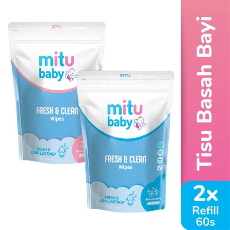 Jual Mitu Baby Fresh Clean Wipes Blooming Cherry Refill 60 S