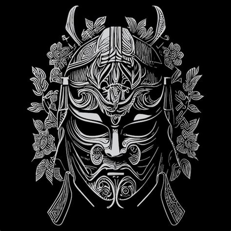 Premium Vector Japanese Samurai Mask Or Menpo Was A Crucial Piece Of