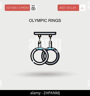 Olympic Games Rings Vector Icon In Flat Style Olympiad Symbol