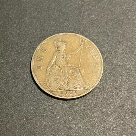 British One Penny Coin King George V Circulated Collectible