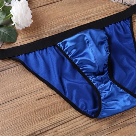 Sissy Mens Shiny Satin Bulge Pouch Panties Bikini Briefs Lingerie