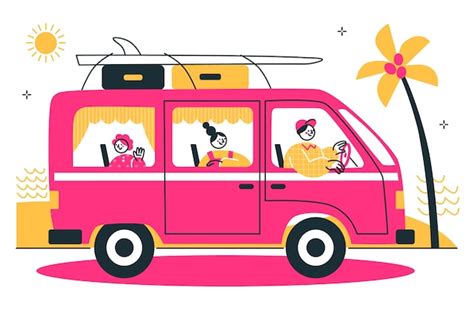 Free Vector Road Trip Concept Illustration