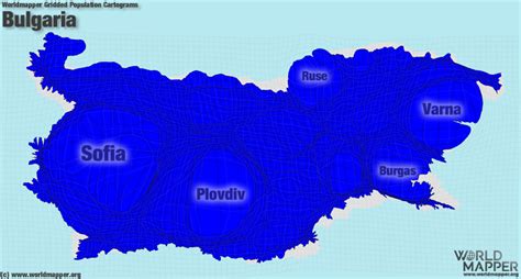 Bulgaria Gridded Population - Worldmapper