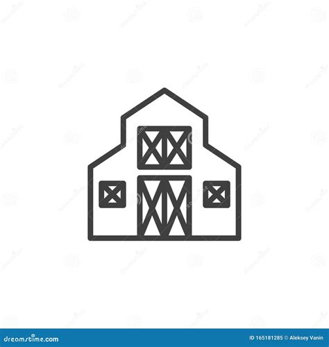 Farm Barn Line Icon Stock Vector Illustration Of Harvest 165181285