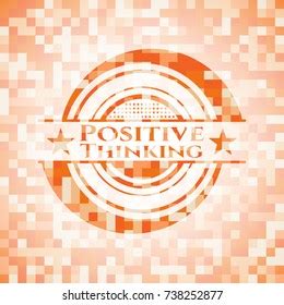 Positive Thinking Orange Mosaic Emblem Stock Vector Royalty Free