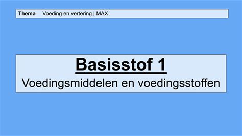 VMBO HAVO 2 Voeding En Vertering 1 Voedingsmiddelen En