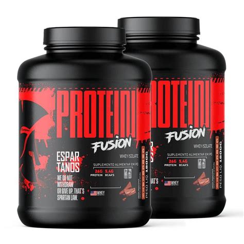 Kit 2x Whey Protein Fusion 2x Bcaa 2x Glutamina Copo Espartanos