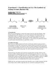 Experiment I 143B 3 Pdf Experiment I Esterification Via SN2 The