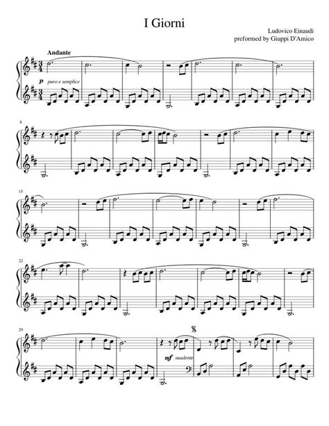 Print And Download In Pdf Or Midi I Giorni I Giorni Ludovico Einaudi In 2022 Sheet Music