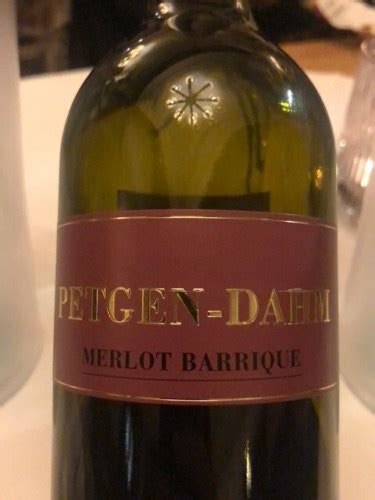 Petgen Dahm Merlot Barrique Vivino US