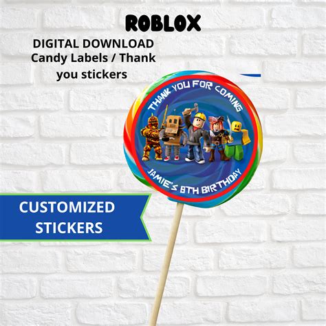 Roblox Sticker Label Roblox Party Supplies Roblox Party - Etsy