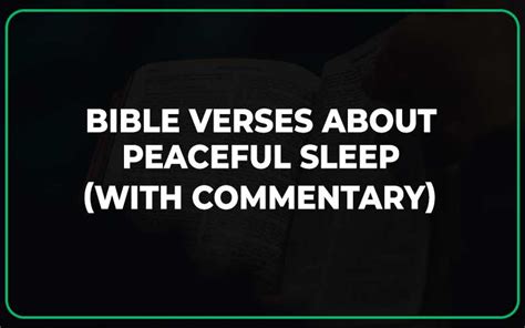 Best Bible Verses About Peaceful Sleep With Commentary Scripture