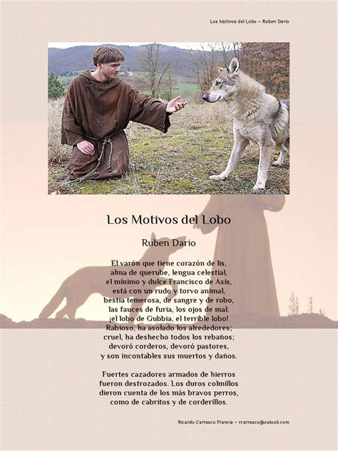 Los Motivos Del Lobo Ruben Darío Pdf Lobo Gris Francisco De Asís