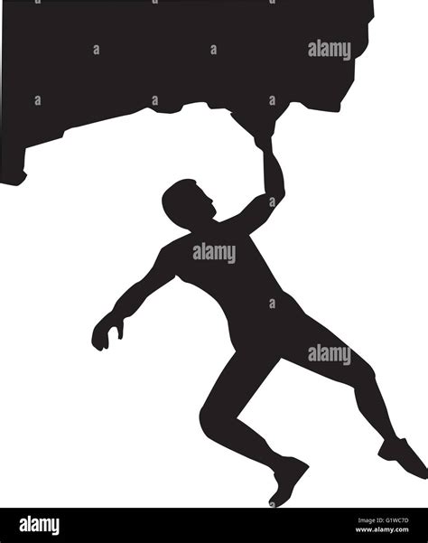 Man Bouldering At Rock Stock Vector Image And Art Alamy