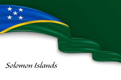 Premium Vector Waving Ribbon With Flag Of Solomon Islands