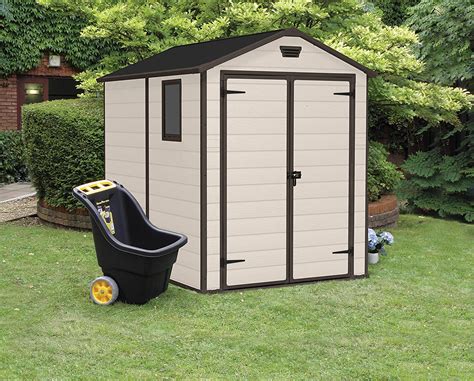 Keter X Manor Plastic Garden Storage Shed Beige Shedmaster Uk