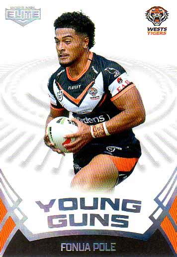 nrl elite young guns yg fonua pole tigers diggaz trading cards