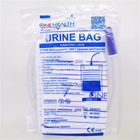 Jual Urine Bag OneMed T Valve 2000ml Kantong Urine 2liter Shopee