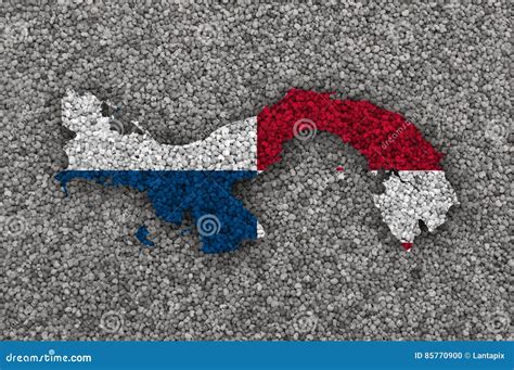 Mapa E Bandeira De Panamá Em Sementes De Papoila Foto de Stock Imagem