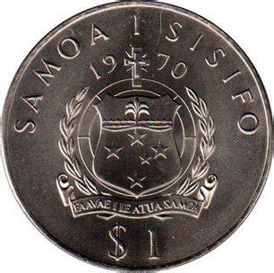 Samoan Tala "Tanumafili II Papal Visit" 1970 KM# 10 | coinscatalog.NET