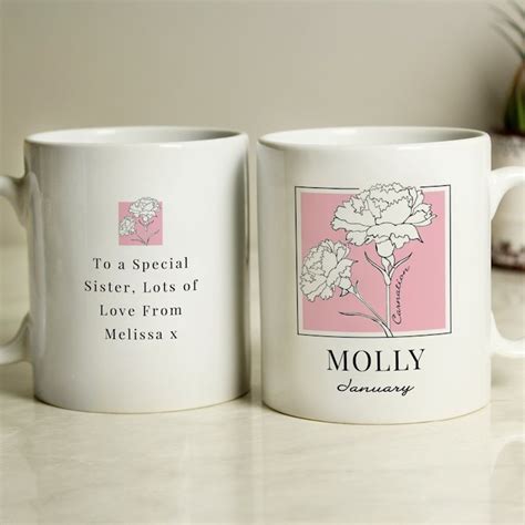 Personalised Birth Flower Mug Uk