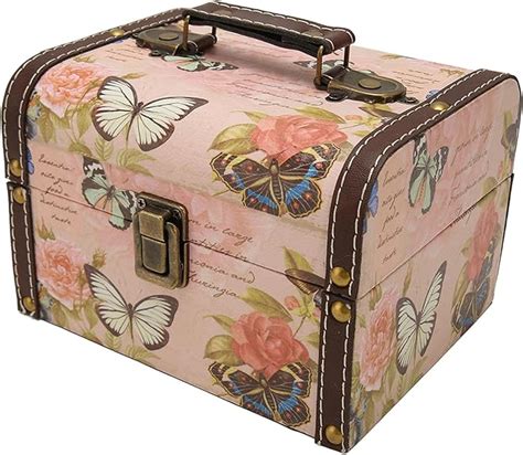 Amazon Bestalice Treasure Chest Box Pink Butterfly Pattern