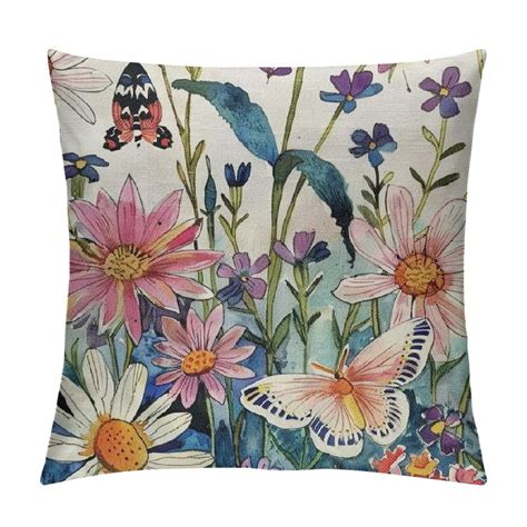 Creowell Throw Pillow Covers X Decorative Summer Spring Pillow