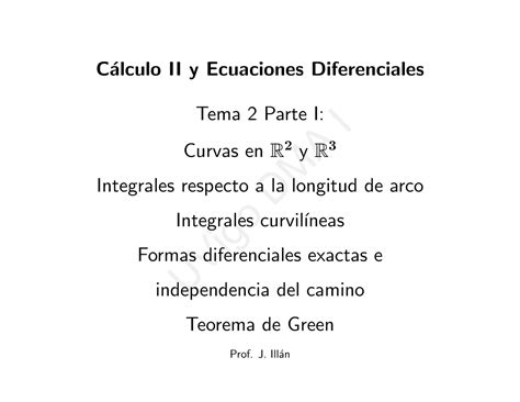 Integrales De Linea Y Superficies C Alculo II Y Ecuaciones