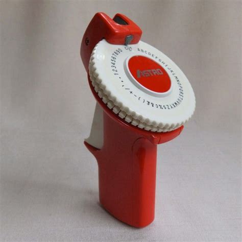 Vintage 1970s Red Astro Label Maker Machine Hand Held