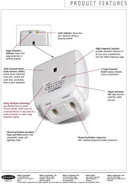 Belkin Single Socket Surge Protector Lightning F9h110vsacw