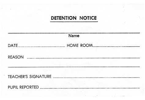 Detention Slips Printable