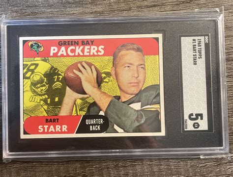 Bart Starr 1968 Topps SGC 5 Packers HOF DEAD CENTERED Undergraded I