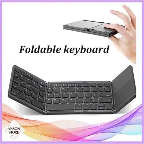 B033 Portable Twice Folding Bluetooth Keyboard BT Wireless Foldable