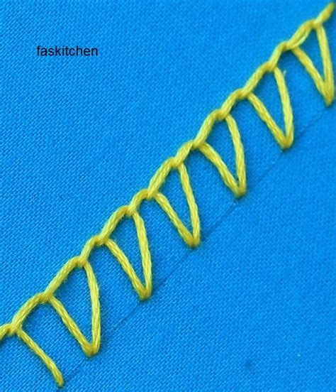 Closed Blanket Stitch in Hand embroidery tutorial (Step By Step & Video) - Fas Kitchen