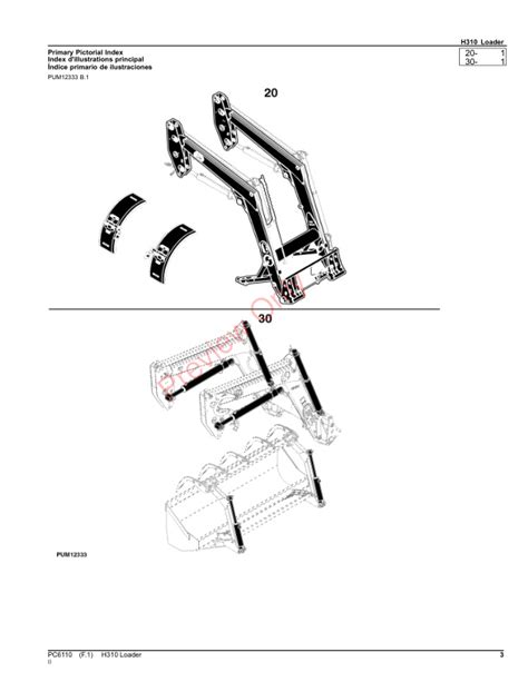 John Deere H310 Loader Parts Catalog PC6110 20JUN23