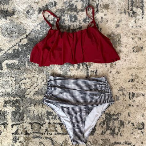 Cupshe Women S High Waisted Falbala Bikini Set Artofit