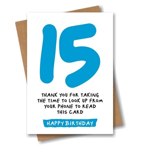 15th Birthday Card Funny Joke For 15 Year Old Etsy Uk