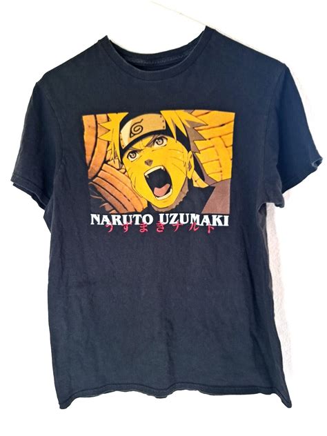 Vintage Naruto Uzumaki Shippuden Black Graphic T Gem