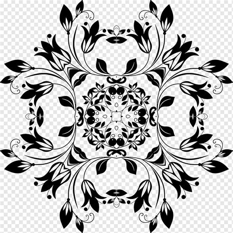 Florecer Floral Flor Mandala Decorativo Ornamental Silueta