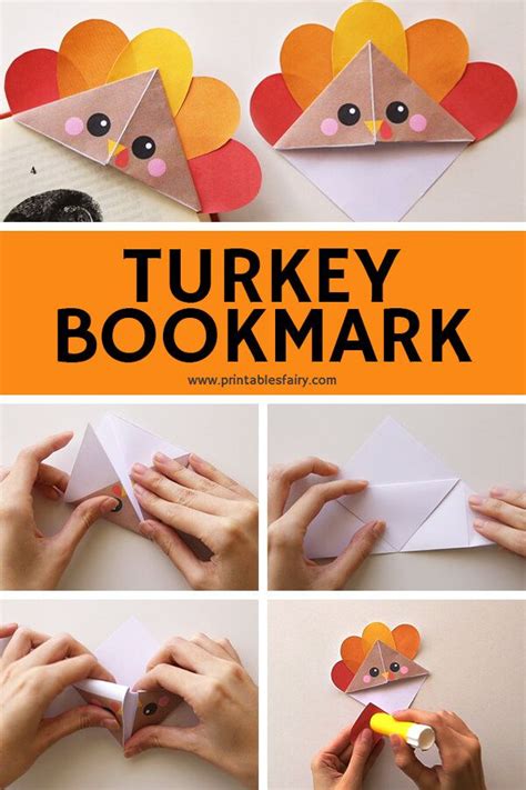 Diy Turkey Corner Bookmarks Thanksgiving Activities For Kids Fall