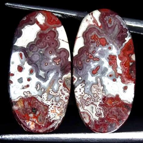 18 00Cts Natural Crazy Lace Agate Oval Pair Cabochon Loose Gemstone EBay