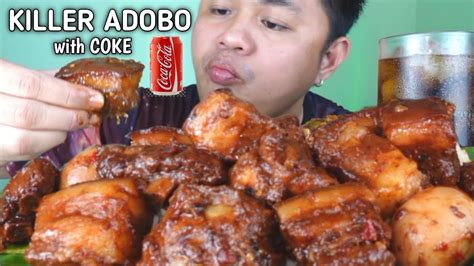 Killer Adobo With Coke Indoor Cooking Mukbang Philippines Youtube