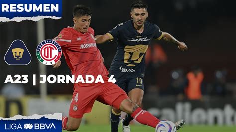 Resumen Y Goles Pumas Vs Toluca Liga BBVA MX Apertura 2023