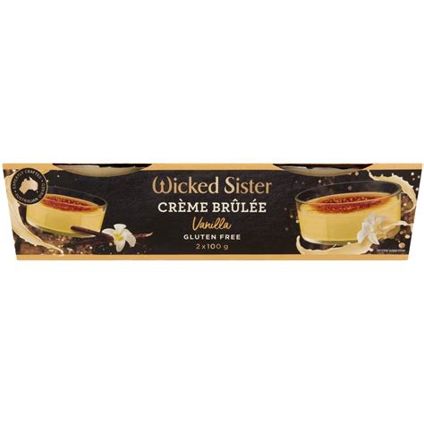 Wicked Sister Vanilla Creme Brulee 100g X2 Pack Woolworths