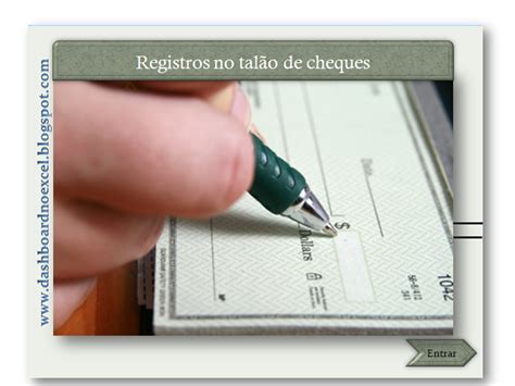 TEMP DASHNOEXCEL Registros Talão de cheques