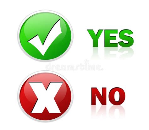 yes and no buttons on white background royalty illustration