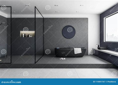 Creative bathroom interior stock illustration. Illustration of real ...