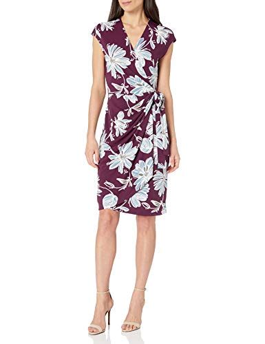 Lark Ro Women S Classic Cap Sleeve Wrap Dress