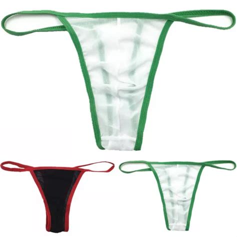 SEXY MENS LINGERIE Mesh See Through Jockstrap Underwear G String Thong